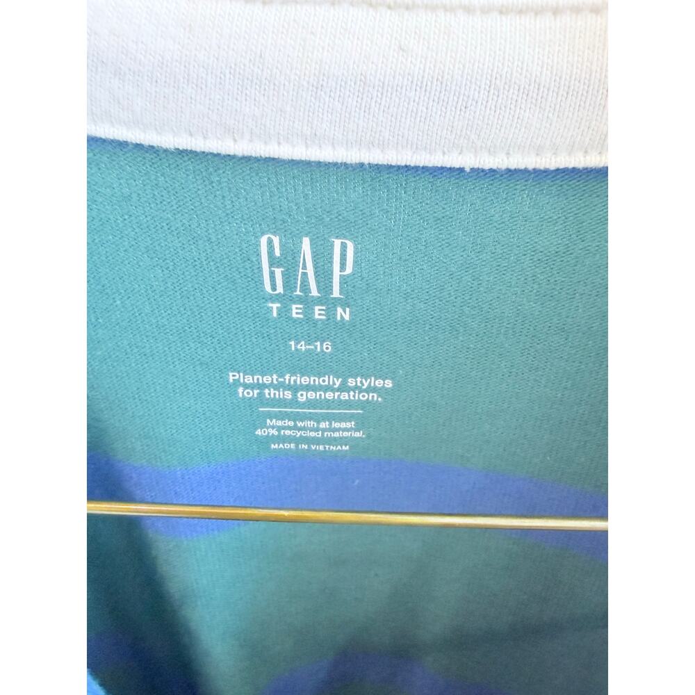 NWOT GAP Teen Boy Rugby Shirt Size L 14/16 - Picture 2 of 3